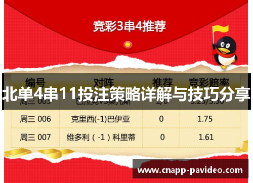 北单4串11投注策略详解与技巧分享