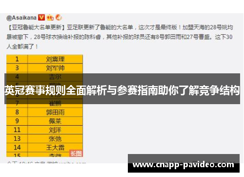 英冠赛事规则全面解析与参赛指南助你了解竞争结构 英冠赛事规则全面解析与参赛指南助你了解竞争结构